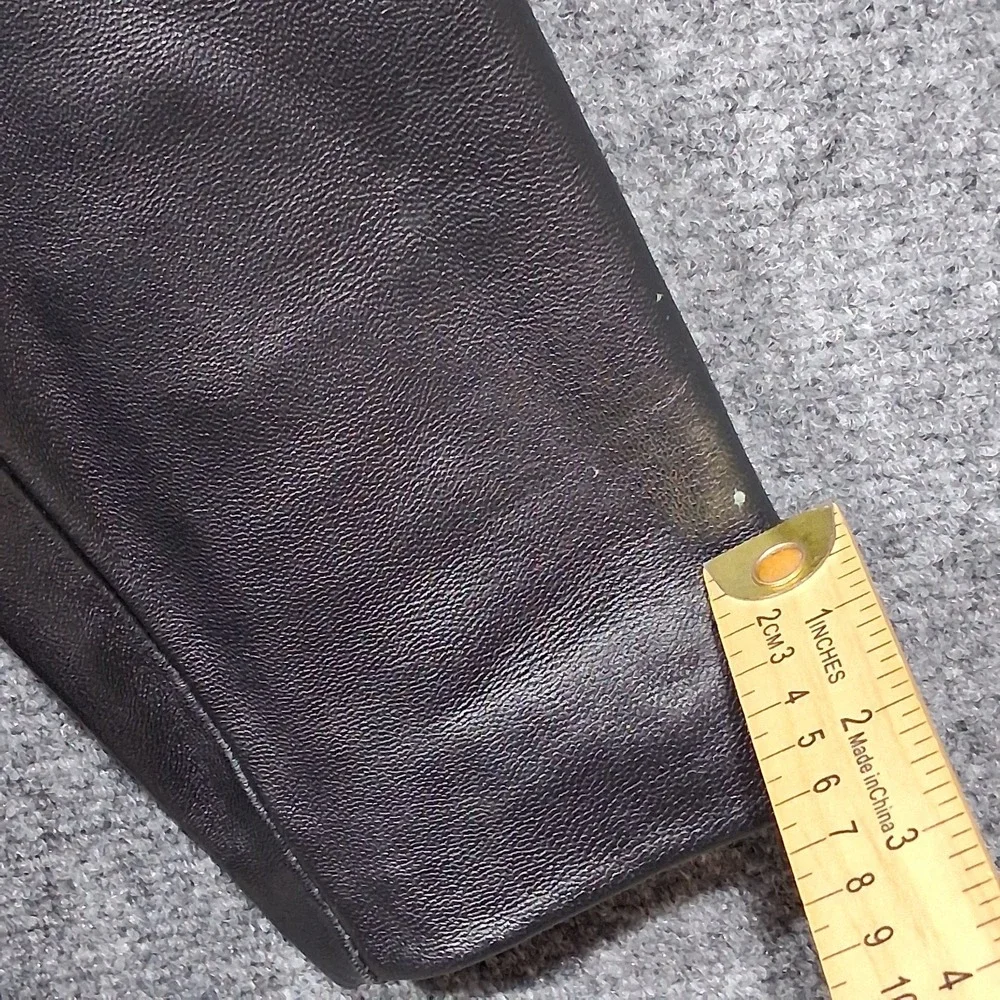Croft & Barrow Womens Black Lambskin Genuine Leather 3-Button‎ Blazer Jacket M